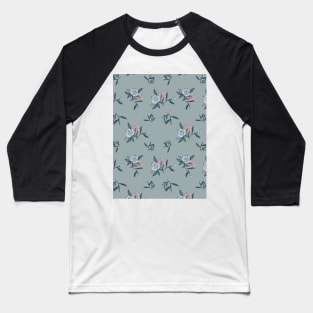 Pastel Green Floral design Baseball T-Shirt